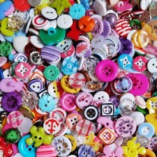 Random Assorted Small Plastic Buttons for DIY Sewing and Craft Projects