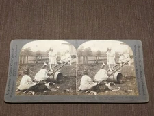 VINTAGE STEREOVIEW STEREOSCOPES CARD NOW WE'RE UP FUN IN COUNTRY