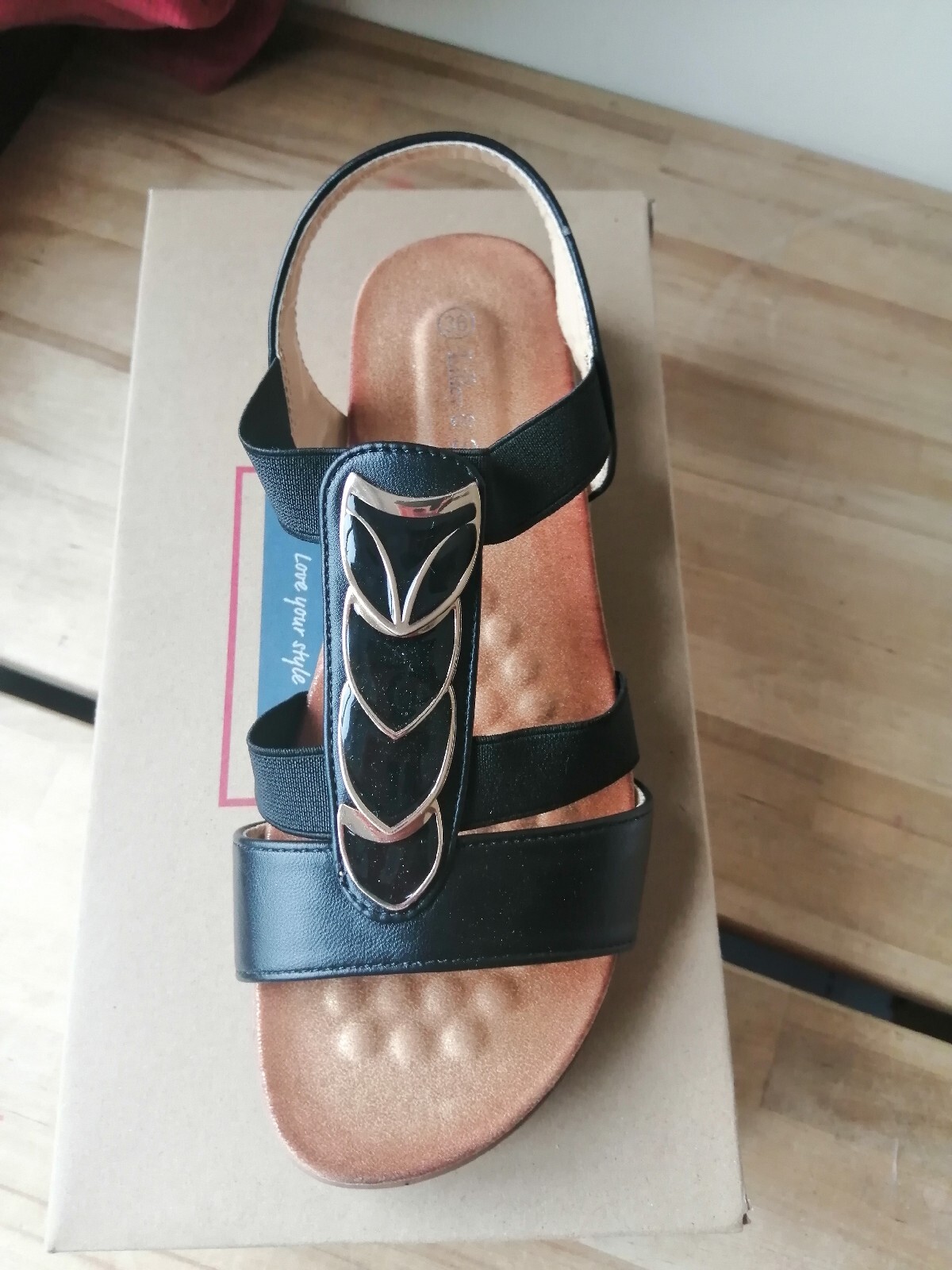 APL Sandalo nero donna Lilley & Skinner Tahiti taglia 3 5 sandalo sinistro SOLO NUOVO prezzo al pubblico £30