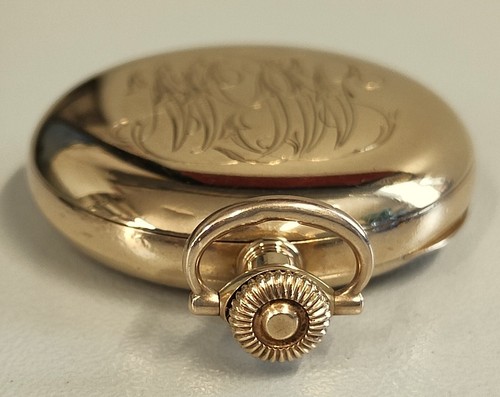 ANTICO OROLOGIO TASCA Hampden ORO 14k Gold Filled HUNTER POCKET WATCH taschino - Foto 9 di 21