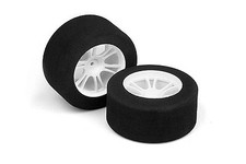X-Ray M18MT REAR FOAM TIRE MOUNTED (25DEG) - WHITE (2) XR389581