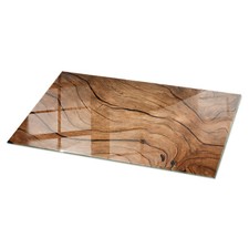 Tischplatte Rechteckig Glasplatte Glasscheibe ESG Natürliches Holzmuster 120x60