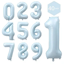 40" Vintage Blue Giant Foil Number Balloons 0-9 Air Helium Birthday Balloon