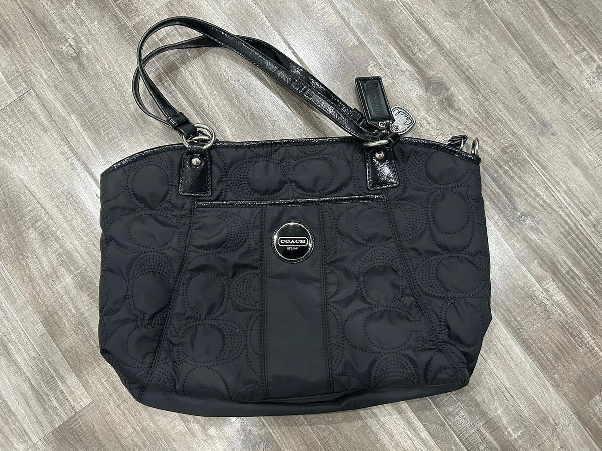 Coach black cheap quilted bag
