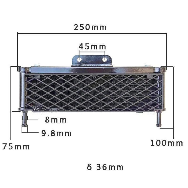 Radiador de enfriamiento de enfriador de aceite de motor de aluminio CNC para motocicleta ATV Dirt Pit Bike Foto 4 de 4