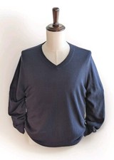Banana Republic V Neck Sweater Men  s M Navy Premium Luxe Yarn Cotton/Cashmere