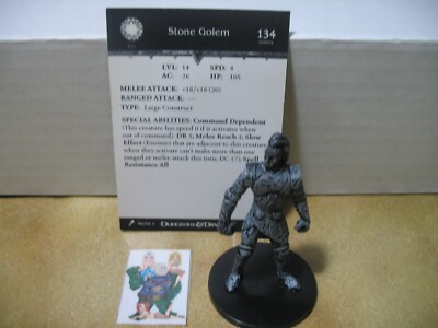 =Dungeons and Dragons D&D GIANTS OF LEGEND Stone Golem 04/72 with card=