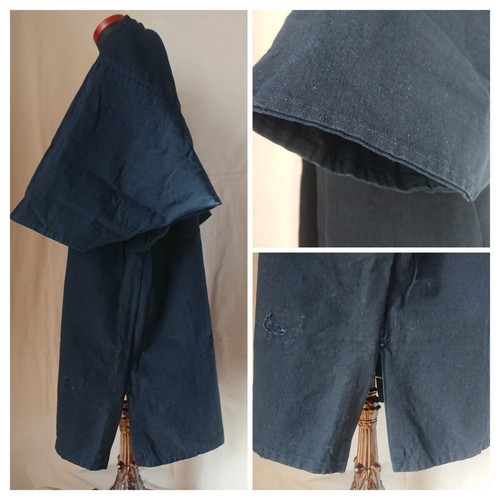 Tela de algodón índigo del período Showa, tela vieja, abrigo happyi, hanten, ropa perdida, - Imagen 6 de 10