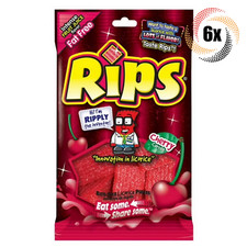 6x Bags Rips Cherry Flavored Bite Size Licorice Pieces Fat Free Candy | 4oz
