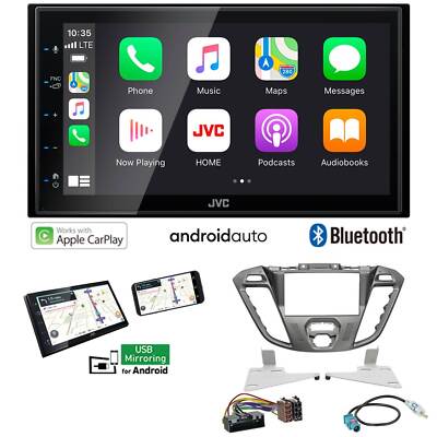 JVC KW-M560BT Radio CarPlay für Ford Tourneo Transit Custom Phönix matt silber