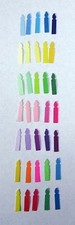 TINY BIRTHDAY CANDLE Set Lot 120 pieces 5 colors Punch Cutouts punch-outs 5/8"