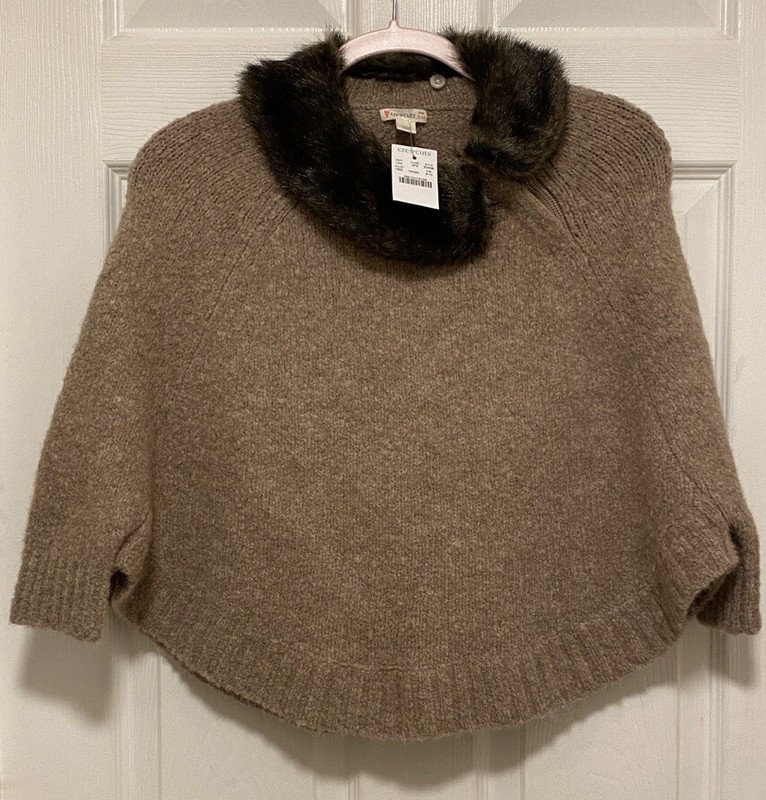 Girls 8 10 Sweater Cardigan Brown Crew Cuts NEW