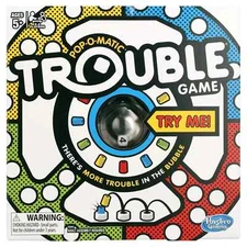 Pop-O-Matic Trouble Kids Board Game, Family Games for 2-4 Players