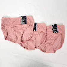 3 Pair Jockey Seamfree Comfies Shine Women's Panties NEW 5 Small Pink HIP BRIEF