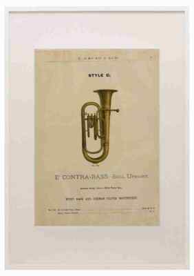 Unbekannter Katalog C Bruno & Sohn um 1890 Es Conta Bass Kornett A3 A4 gerahmt Pri