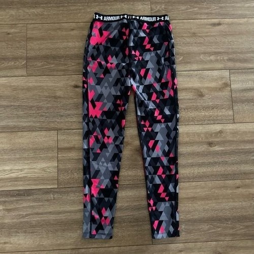 Under Armour Heat Gear Leggings, Geometric Design Size Girls Youth Large - Picture 2 of 15