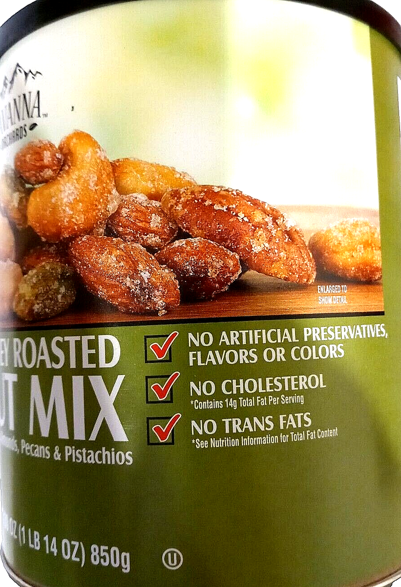 Savanna Orchards Honey Roasted Nut Mix Cashew/Almonds/Pecans 30 Oz