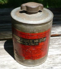 Motor Ether Merck Tin Can Priming Starting Fluid 1920s Vintage