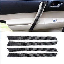 4Pcs For Toyota Highlander 2008-2013 Carbon Fiber Interior Door Pull Cover Trim