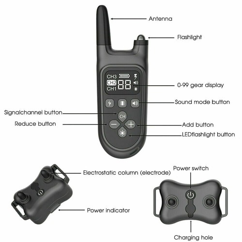 Antibell Hundehalsband Training 800M Erziehungshalsband Ton Vibration Schock DE - Bild 10 von 12