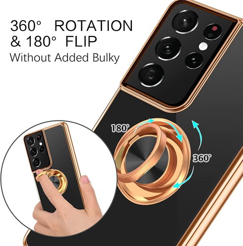 Funda para Samsung Galaxy S21 Ultra con soporte de anillo magnético resistente a prueba de golpes - Imagen 5 de 10