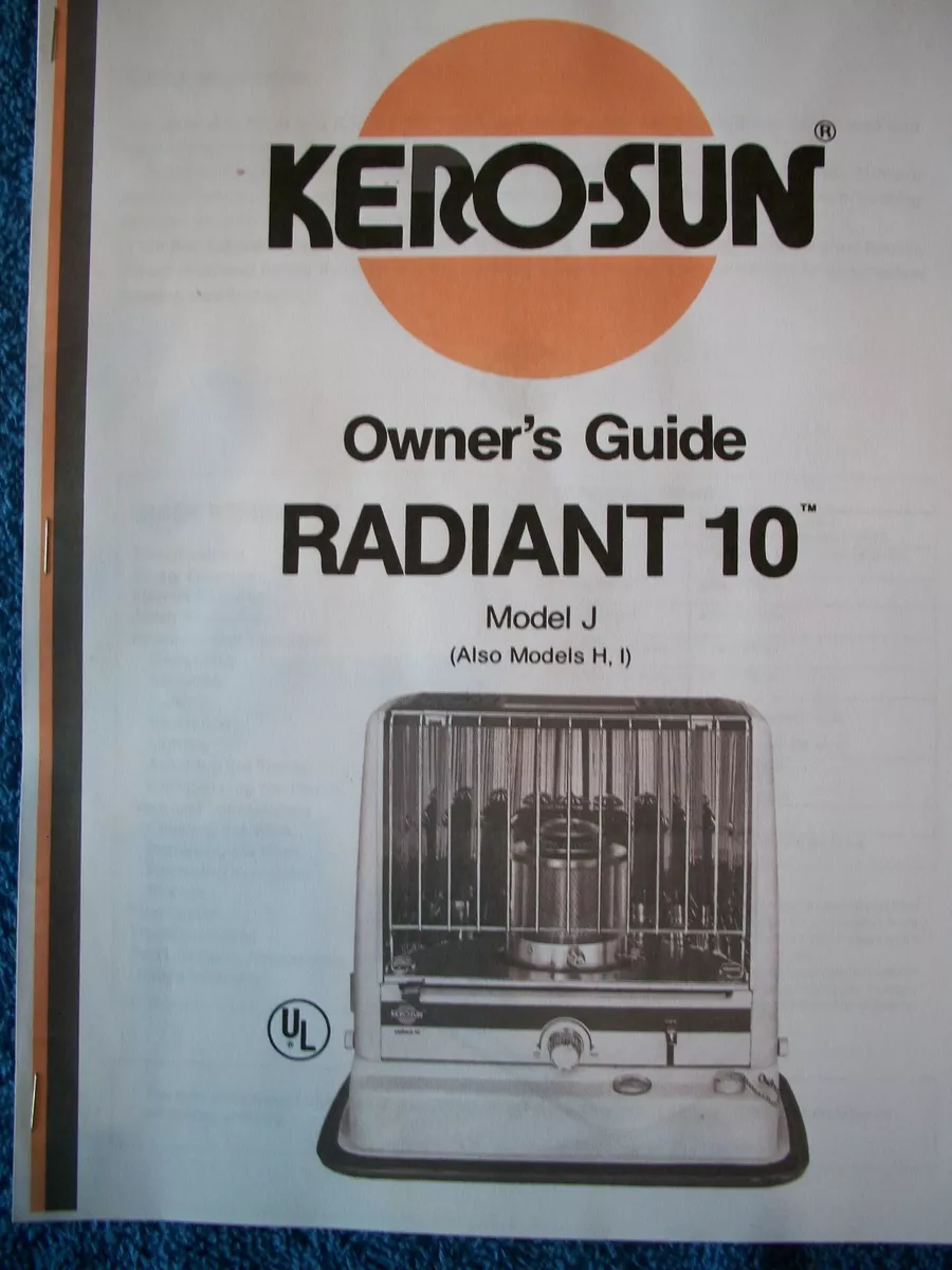 KERO SUN RADIANT 10 J H I OWNER PARTS OPERATION MANUAL FREE WICK CLEAN GUIDE