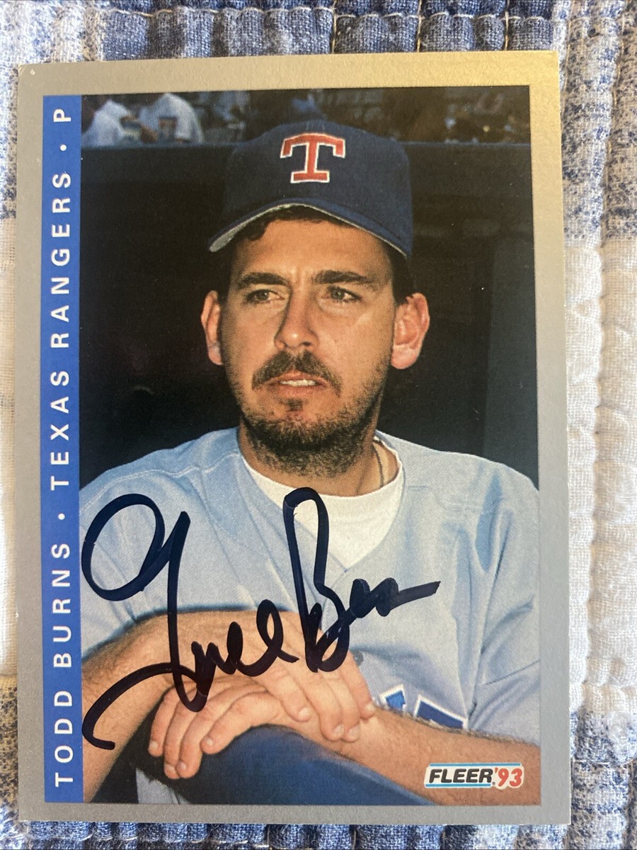 TODD BURNS signed baseball card TEXAS RANGERS autograph | eBay