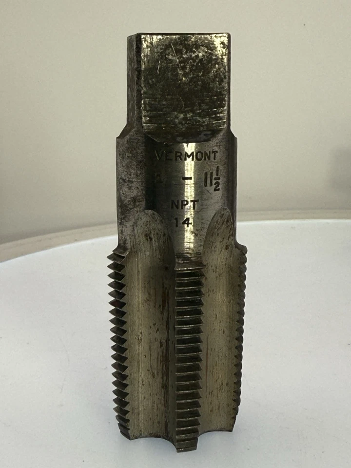 Tap, Vermont Pipe Threader 1 - 11 1/2 NPT 14 PIPE TAP Tool Bit Made in USA - Image 2 of 4