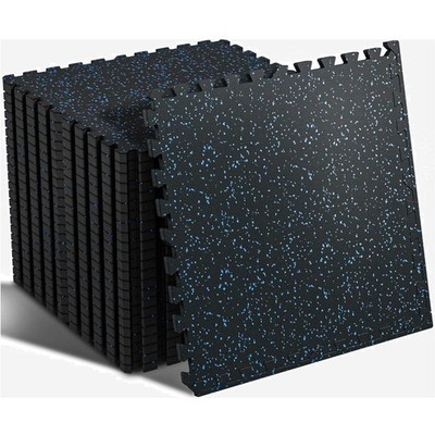 0.56'' Thick 24 Pcs 96 Sq Ft Rubber Top Mats, High Density EVA Foam Mats with...