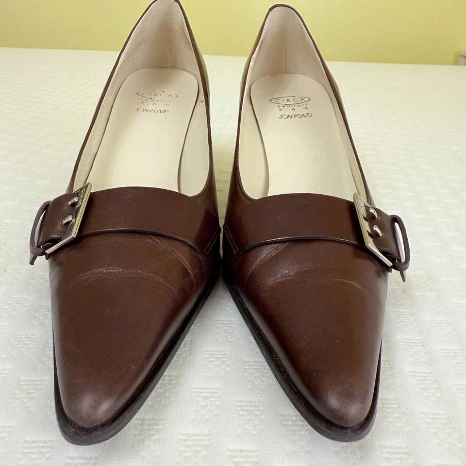 Circa Comfort 365 Joan & David Calliope Size 7.5 Brown Pointed Leather Pumps EUC - Image 3 of 4