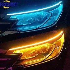 2pcs Led Drl Daytime Running Lights Flexible Waterproof Turn Signal 12v