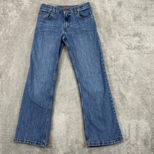 Wrangler Jeans Boy  s 12 Blue Denim Classic Boot Adjustable Waist Western 26x26