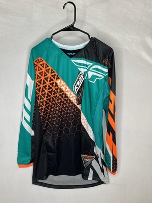 Fly Racing Kinetic Jersey Mens Small Green Black Long Sleeve Motocross MX