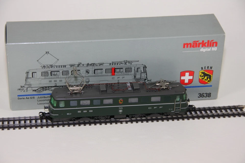 Märklin 3638 Ae 6/6 Digital HO grün Gotthard Transporte 50er/60er Jahre - Bild 2 von 4