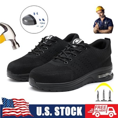 Safety Shoes Men For Work Steel Toe  Light Tennis Indestructible Sneakers US
