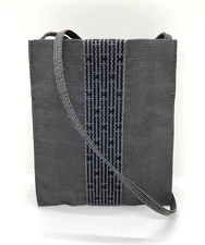 used HERMES Herlines Pochette Canvas Gray Black Crossbody Bag ShoulderBag 27246