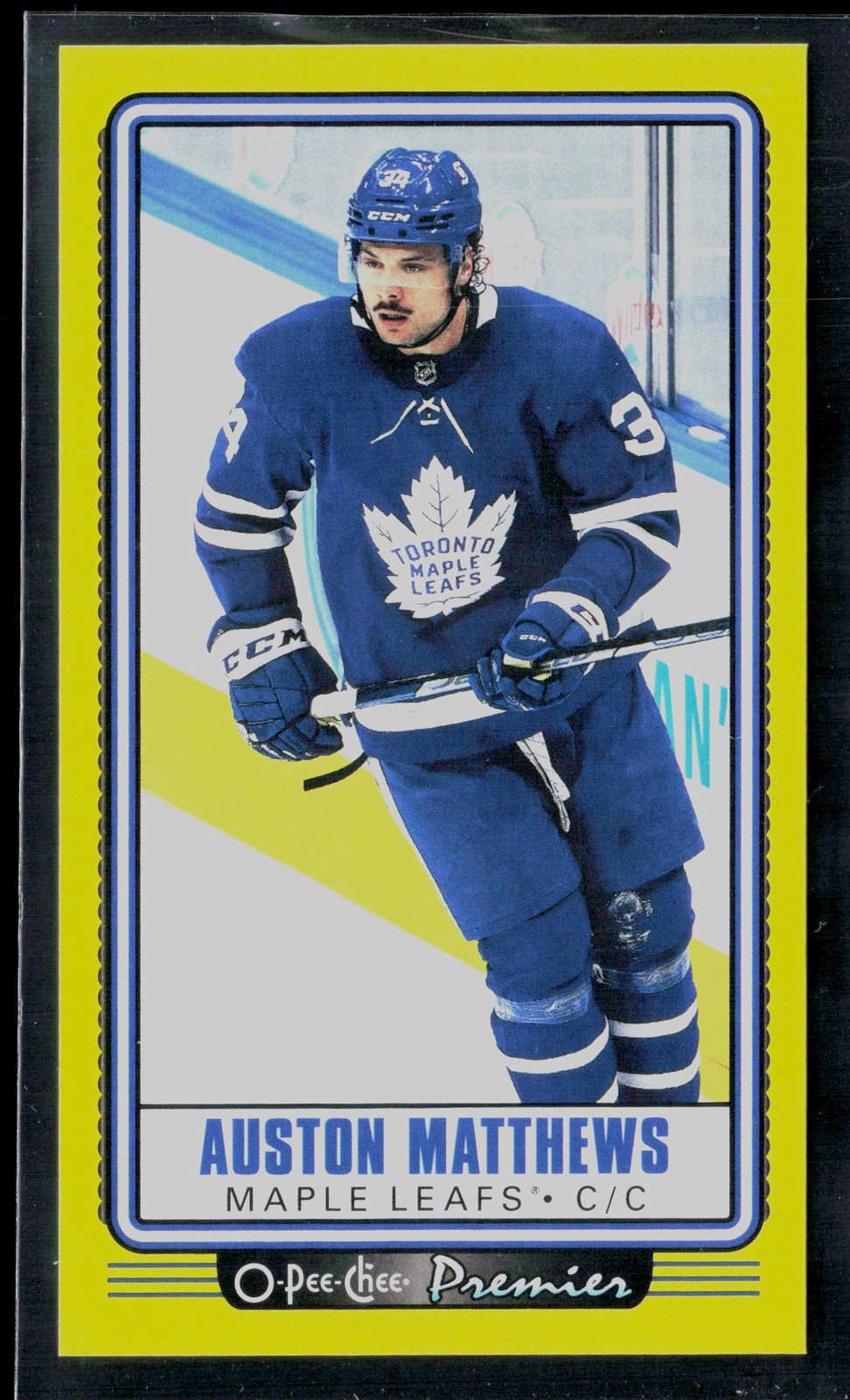 2021-22 #P-2 Auston Matthews O-Pee-Chee Premier Tallboys Yellow Border