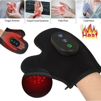 Cordless Heated Red Light Hand Massager w/3 Heat & Vibration Therapy Pain Relief