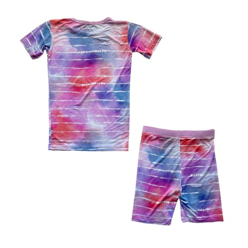Little Sleepies Bamboo Pastel Tie Dye Dreams Short Pajamas Size 7/8 - Picture 3 of 6