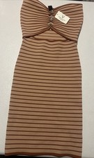 Windsor striped strapless dress, tan color, size M, new with tags
