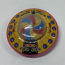 Vintage Tin Space Ship Spinning Top Toy Made in Japan for Ages 4-7