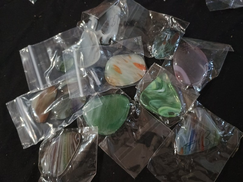 Estate Lot Handmade Glass Cabochons For Jewelry , Wire Wrapping Or Mosaics