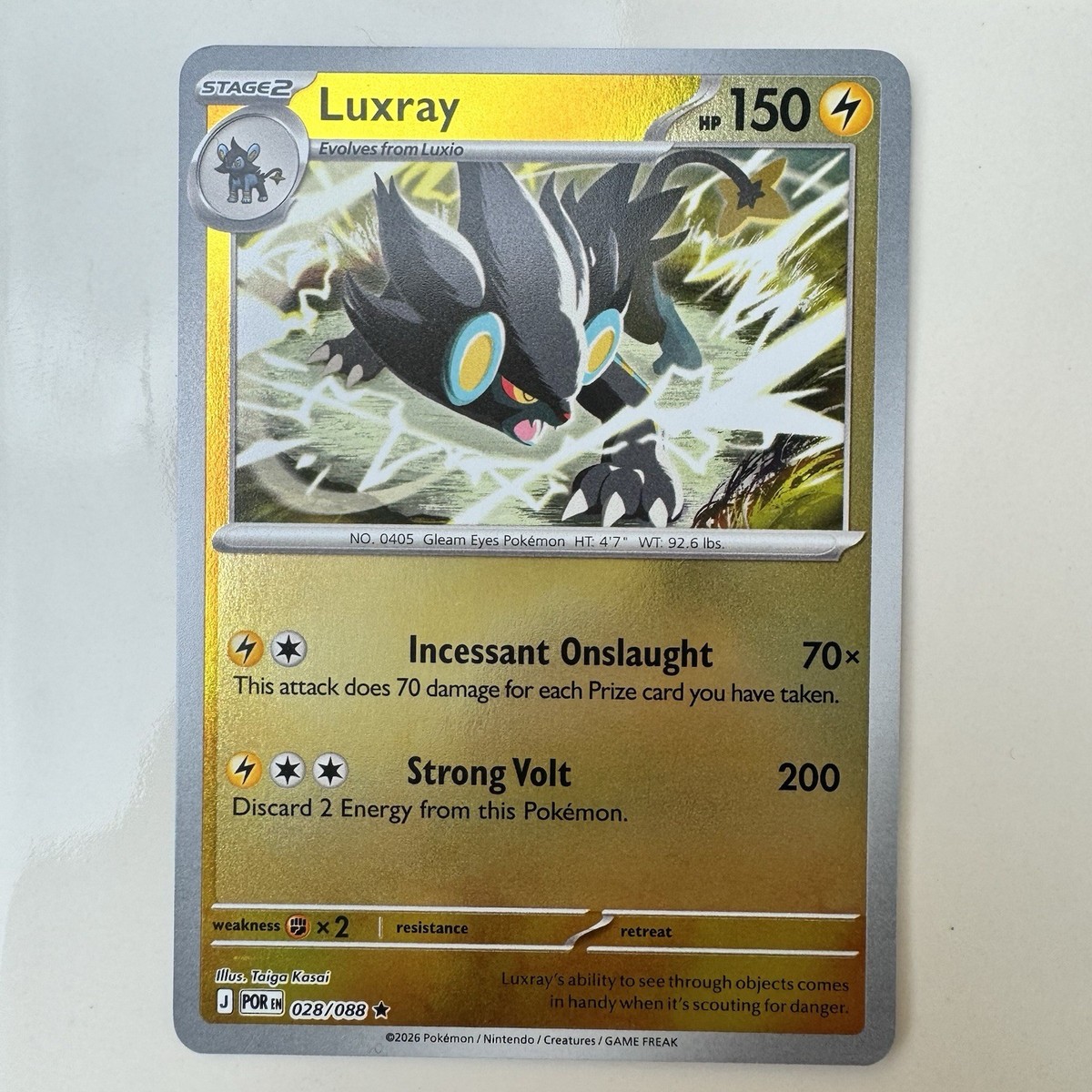 Luxray 028/088 Reverse Holo Pokemon TCG: Perfect Order Near Mint (NM)