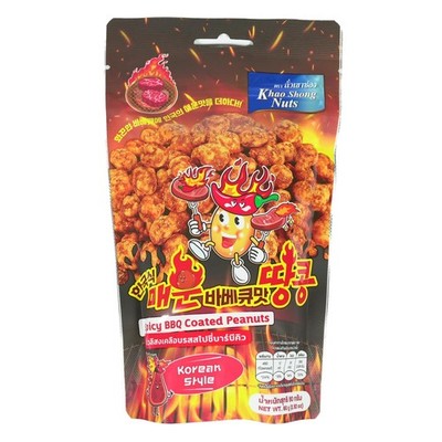 Khao Shong Spicy BBQ Coated Peanuts Korean Style Scharfe Erdnüsse Hot Peanuts80g