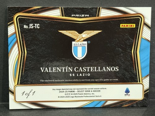 2024-25 Select Serie A Lazio Valentin Castellanos Eagle Logo Patch Green 1/1 - Picture 4 of 4