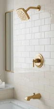Moen UTS3913BG Flara M-CORE 3-Series 1-Handle Tub & Shower Trim Kit Brushed Gold