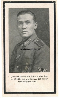 Orig. Sterbebild Gebirgsjäger + Poiana Rachi?elii b. DEVA Rumänien 1944