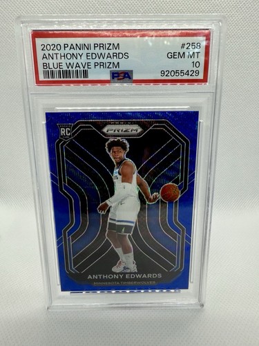 2020-2021 Prizm Anthony Edwards Blue Wave PSA 10 Color Match Rookie (RC)!