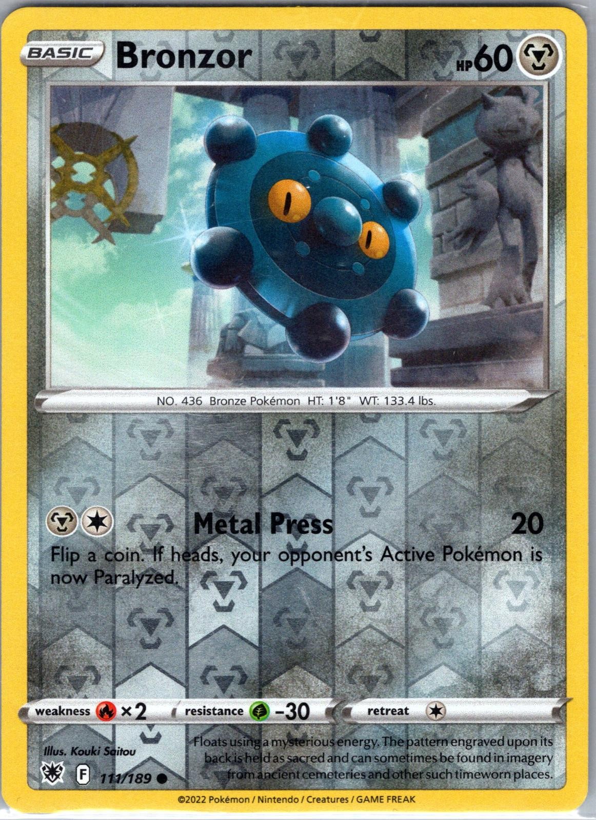 Bronzor 111/189 Common Astral Radiance Pokemon Reverse Holo Lightly Played