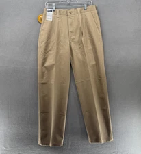Wrangler Timber Creek Trousers Mens 32x32 Khaki Pleated Wrinkle Free Preppy NWT